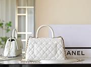 Chanel White Caviar Mini Coco Top Handle Bag Leather 22.5x16x9cm - 3