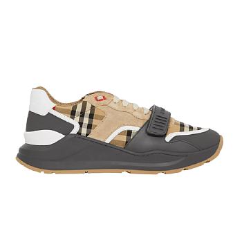 Burberry Vintage Check Suede Leather Grey Beige 80310981