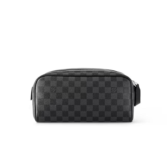 Louis Vuitton Dopp Kit Toilet Pouch Damier Graphite Canvas 28x15x16.5cm - 1
