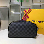Louis Vuitton Dopp Kit Toilet Pouch Damier Graphite Canvas 28x15x16.5cm - 5