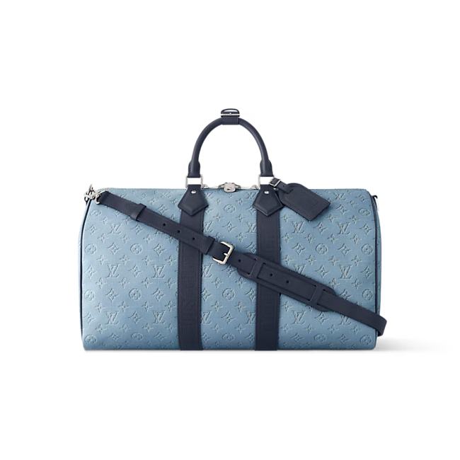 Louis Vuitton Keepall Bandoulière 50 Blue color 50x29x23cm - 1