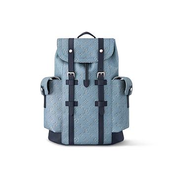 Louis Vuitton Christopher MM Blue 38x44x12.5cm