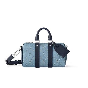 Louis Vuitton Keepall Bandoulière 25 Blue color 25x15x11cm