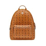 MCM Stark Backpack Visetos Side Studs Medium Cognac 33*41*15cm - 1