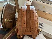 MCM Stark Backpack Visetos Side Studs Medium Cognac 33*41*15cm - 3