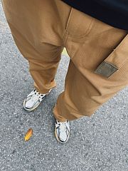 Sacai x Carhartt WIP detachable-belt brand-patch regular-fit jeans - 4