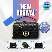 Small Dior Jolie Top Handle Bag Black Cannage Calfskin 22 x 14 x 8 cm - 1