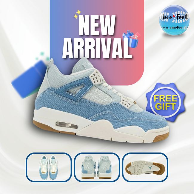 Air Jordan 4 Retro TEX Denim Worn Blue (Women's) IB6716-100 - 1