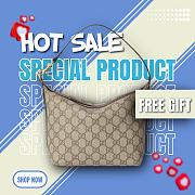 Gucci Ophidia super mini shoulder bag - Beige and ebony GG Supreme canvas 20cm - 1