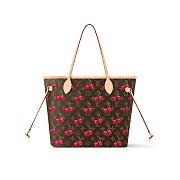 Louis Vuitton X Takashi Murakami Neverfull MM Cherry Brown Monogram Gold Hardware 31cm - 1