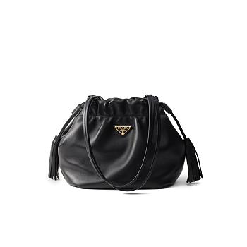 Prada Nappa Leather Shoulder Bag - Black 24*25*11cm