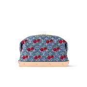 Louis Vuitton x Takashi Murakami Cherry Cosmetic Pouch GM Denim Monogram 27x18x9cm - 1