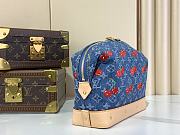 Louis Vuitton x Takashi Murakami Cherry Cosmetic Pouch GM Denim Monogram 27x18x9cm - 5