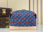 Louis Vuitton x Takashi Murakami Cherry Cosmetic Pouch GM Denim Monogram 27x18x9cm - 3