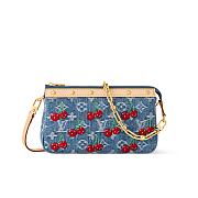 Louis Vuitton x Takashi Murakami Cherry Pochette Accessoires Denim Monogram 13x4x22cm - 1