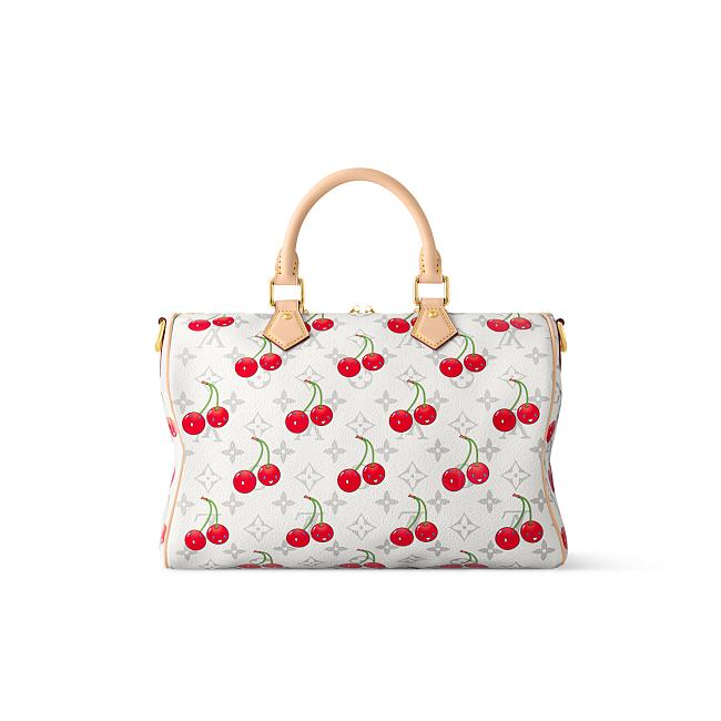 Louis Vuitton x Takashi Murakami Cherry Speedy Soft Bandouliere 30 White Monogram 30x21x17cm - 1
