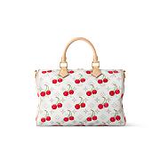 Louis Vuitton x Takashi Murakami Cherry Speedy Soft Bandouliere 30 White Monogram 30x21x17cm - 1