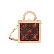 Louis Vuitton x Takashi Murakami Cherry Mini Square Trunk Cherry Brown Monogram 17x17x8cm - 1