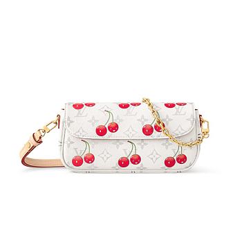 Louis Vuitton x Takashi Murakami Cherry Wallet On Chain Ivy White Monogram 23.5x12x4.3cm