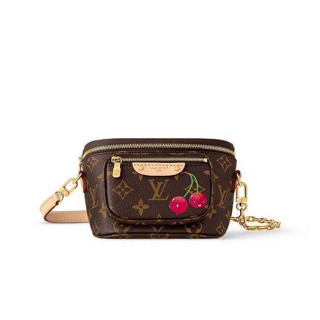 Louis Vuitton x Takashi Murakami Cherry Mini Bumbag Brown Monogram 17x12x9.5cm - 1