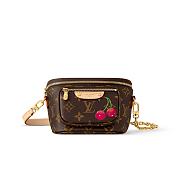 Louis Vuitton x Takashi Murakami Cherry Mini Bumbag Brown Monogram 17x12x9.5cm - 1