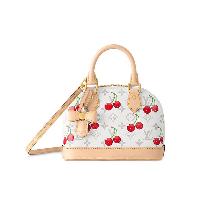 Louis Vuitton x Takashi Murakami Cherry Alma BB White Monogram 23.5x11.5x17.5cm - 1