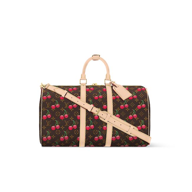 Louis Vuitton x Takashi Murakami Cherry Keepall Bandouliere 45 Brown Monogram 45x27x20cm - 1