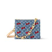 Louis Vuitton x Takashi Murakami Cherry Coussin PM Denim Monogram 26x20x12cm - 1
