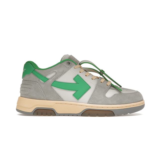 OFF-WHITE Out Of Office OOO Low Tops Light Grey Green OMIA189S24LEA0110555 - 1