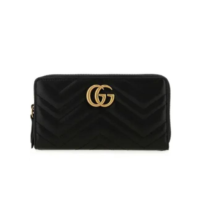 GG Marmont zip around wallet in Black Leather 19x10.5x2cm - 1
