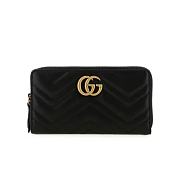GG Marmont zip around wallet in Black Leather 19x10.5x2cm - 1