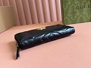 GG Marmont zip around wallet in Black Leather 19x10.5x2cm - 3