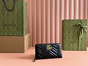 GG Marmont zip around wallet in Black Leather 19x10.5x2cm - 5