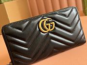 GG Marmont zip around wallet in Black Leather 19x10.5x2cm - 6