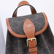 Celine Backpack Folco Mini Triomphe Tan 17x20x10cm - 4