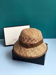 Gucci GG Canvas Fedora Beige/Brown - 5