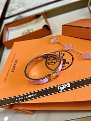 Hermes H700001F0 Clic Clac H Bracelet PM Pink Gold 134551172 - 6