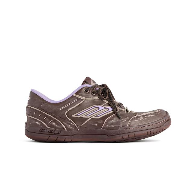 Balenciaga Women's Hamptons Medium Worn-out Sneaker in Brown/lilac 841763WCURS2050 - 1