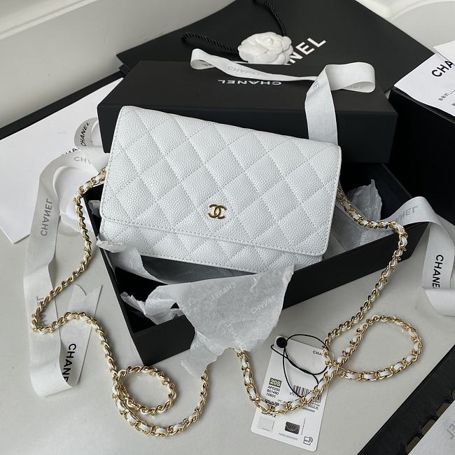 Chanel Wallet on chain WOC white Lambskin 19cm - 1