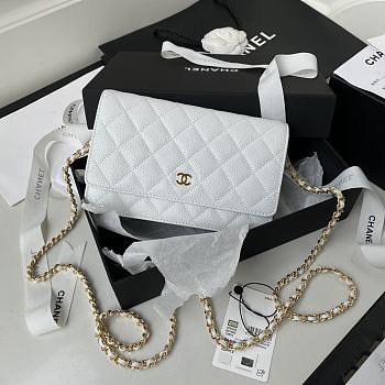 Chanel Wallet on chain WOC white Lambskin 19cm