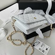 Chanel Wallet on chain WOC white Lambskin 19cm - 5
