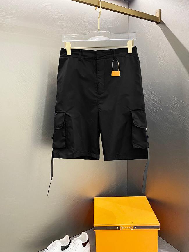Prada Re-Nylon Cargo Shorts Black  - 1