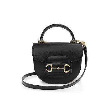 Gucci Horsebit 1955 Mini Handbag Leather - Black 18x15x6.5cm