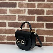 Gucci Horsebit 1955 Mini Handbag Leather - Black 18x15x6.5cm - 5