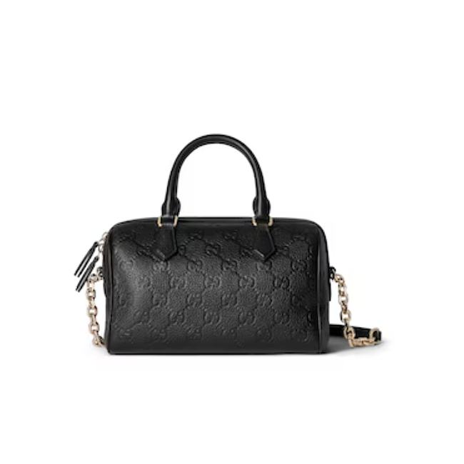 Gucci Women GG Emblem Small Top Handle Bag 25.5x16x14cm - 1