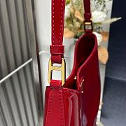 Cherry Red Prada Cleo patent leather bag 27x21x5cm - 3