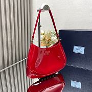 Cherry Red Prada Cleo patent leather bag 27x21x5cm - 5