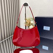 Cherry Red Prada Cleo patent leather bag 27x21x5cm - 6
