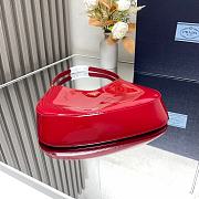 Cherry Red Prada Cleo patent leather bag 27x21x5cm - 2