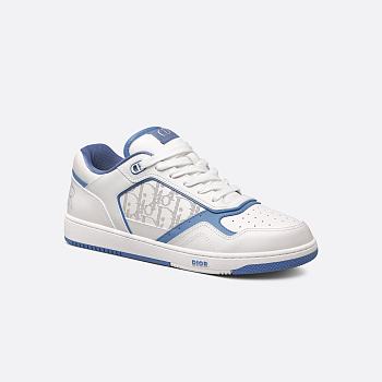 DIOR AND HYLTON NEL B27 Uptown Low-Top Sneaker White and Blue Smooth
